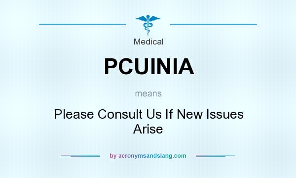 What does PCUINIA mean? It stands for Please Consult Us If New Issues Arise