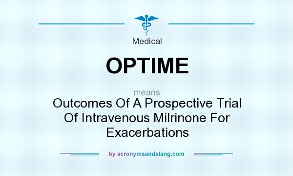 What does OPTIME mean? It stands for Outcomes Of A Prospective Trial Of Intravenous Milrinone For Exacerbations