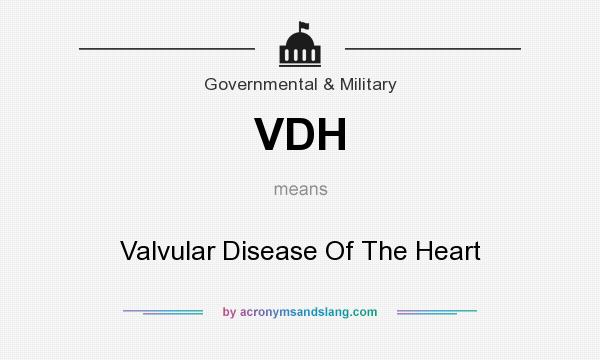 What does VDH mean? It stands for Valvular Disease Of The Heart
