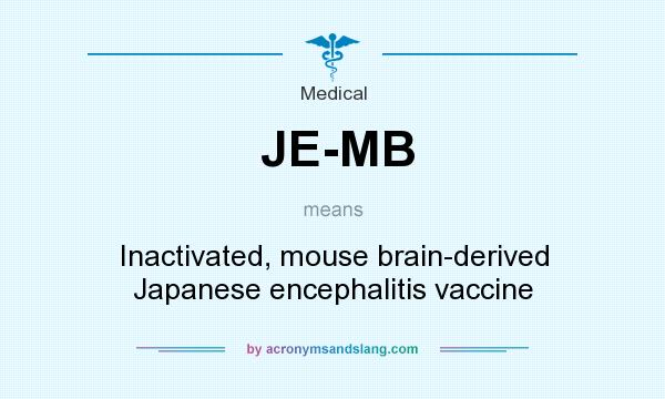 What does JE-MB mean? It stands for Inactivated, mouse brain-derived Japanese encephalitis vaccine
