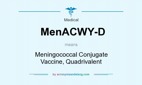 What does MenACWY-D mean? It stands for Meningococcal Conjugate Vaccine, Quadrivalent