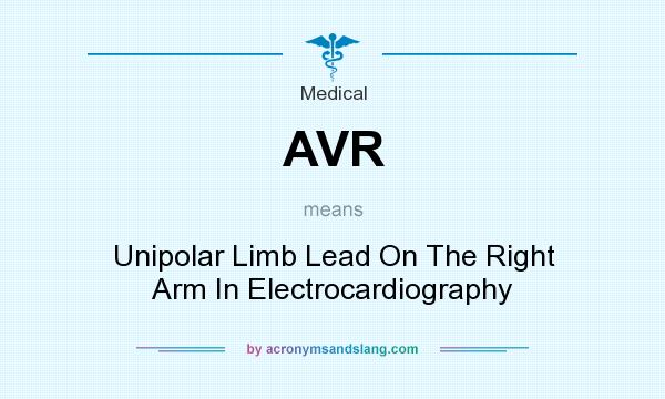 What does AVR mean? It stands for Unipolar Limb Lead On The Right Arm In Electrocardiography