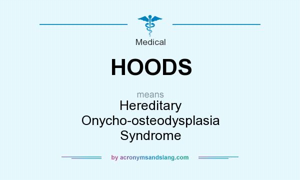 What does HOODS mean? It stands for Hereditary Onycho-osteodysplasia Syndrome