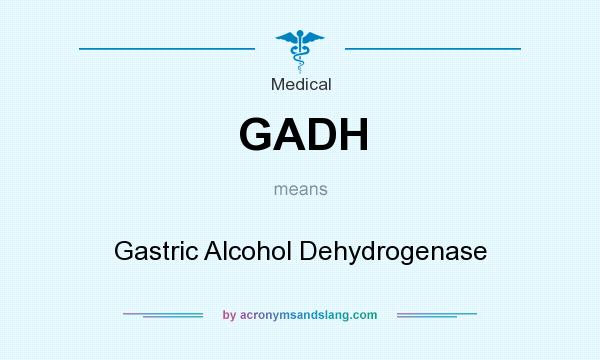 What does GADH mean? It stands for Gastric Alcohol Dehydrogenase