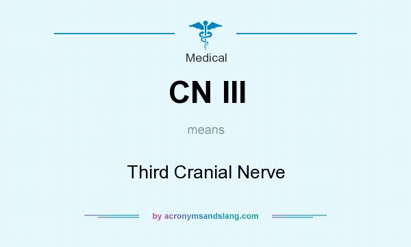 What does CN III mean? It stands for Third Cranial Nerve