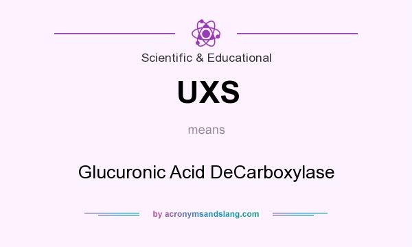 What does UXS mean? It stands for Glucuronic Acid DeCarboxylase