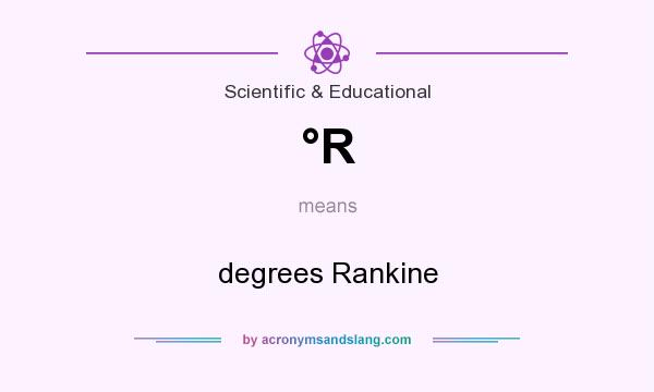 What does °R mean? It stands for degrees Rankine
