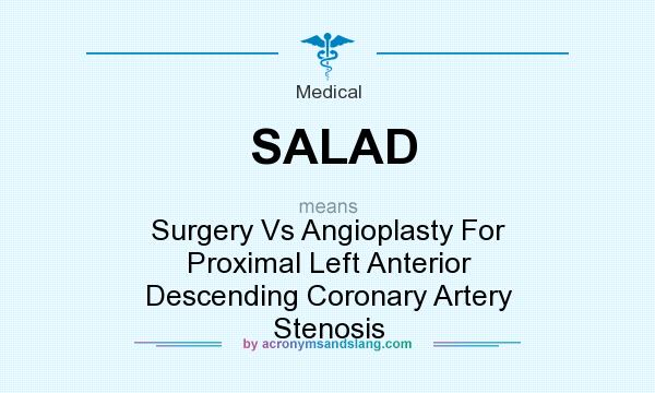 What does SALAD mean? It stands for Surgery Vs Angioplasty For Proximal Left Anterior Descending Coronary Artery Stenosis