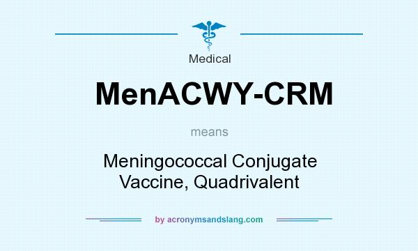 What does MenACWY-CRM mean? It stands for Meningococcal Conjugate Vaccine, Quadrivalent