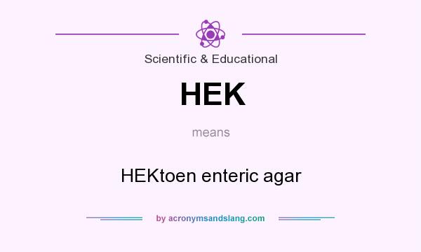 What does HEK mean? It stands for HEKtoen enteric agar