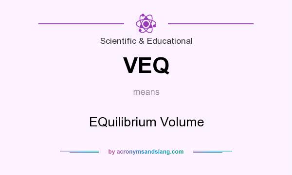 What does VEQ mean? It stands for EQuilibrium Volume