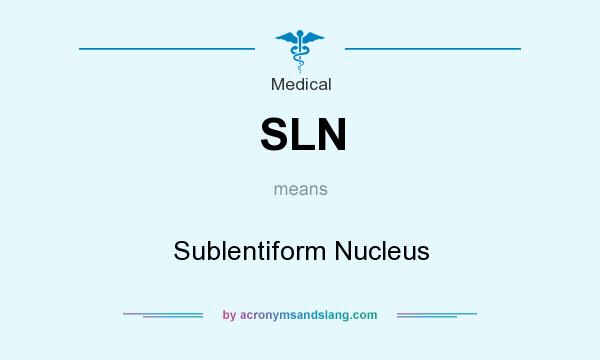 What does SLN mean? It stands for Sublentiform Nucleus