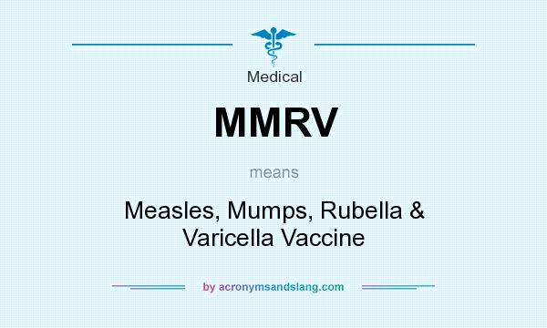 What does MMRV mean? It stands for Measles, Mumps, Rubella & Varicella Vaccine
