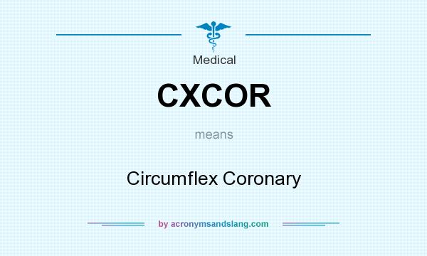 What does CXCOR mean? It stands for Circumflex Coronary