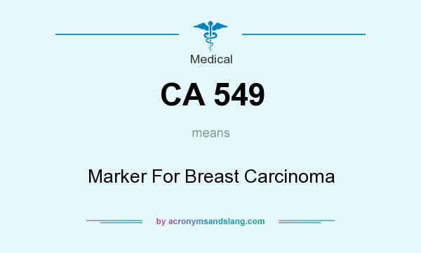 What does CA 549 mean? It stands for Marker For Breast Carcinoma