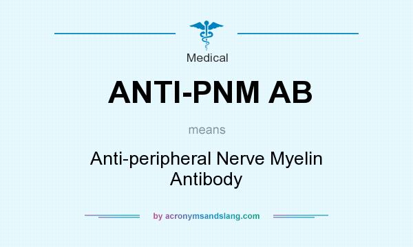 What does ANTI-PNM AB mean? It stands for Anti-peripheral Nerve Myelin Antibody