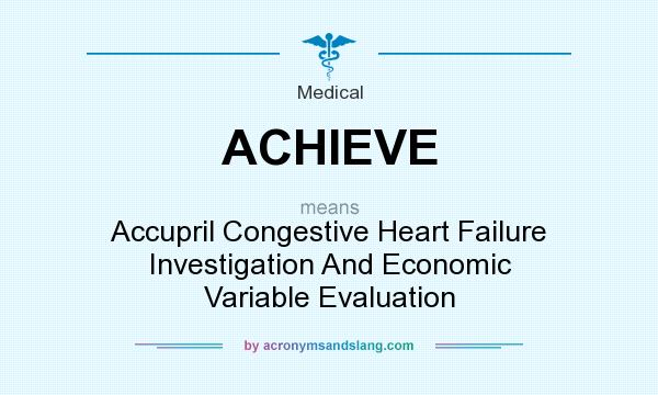 What does ACHIEVE mean? It stands for Accupril Congestive Heart Failure Investigation And Economic Variable Evaluation