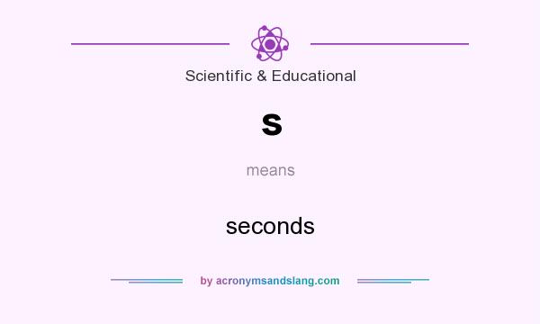 What does s mean? It stands for seconds