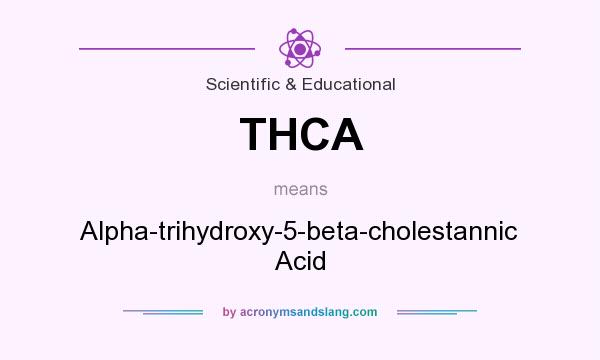 What does THCA mean? It stands for Alpha-trihydroxy-5-beta-cholestannic Acid