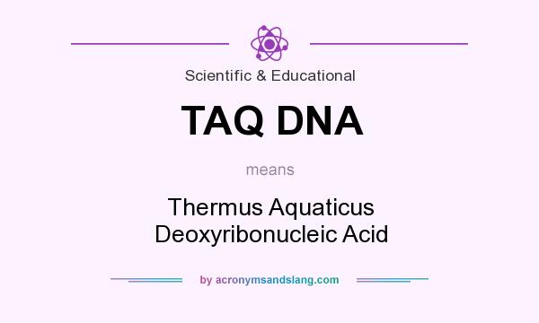 What does TAQ DNA mean? It stands for Thermus Aquaticus Deoxyribonucleic Acid