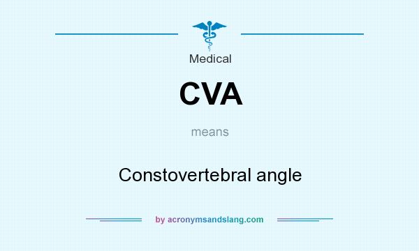 What does CVA mean? It stands for Constovertebral angle