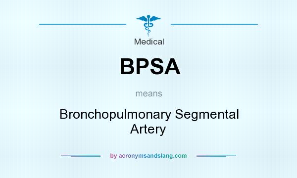 What does BPSA mean? It stands for Bronchopulmonary Segmental Artery