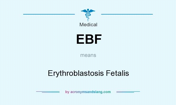 What does EBF mean? It stands for Erythroblastosis Fetalis
