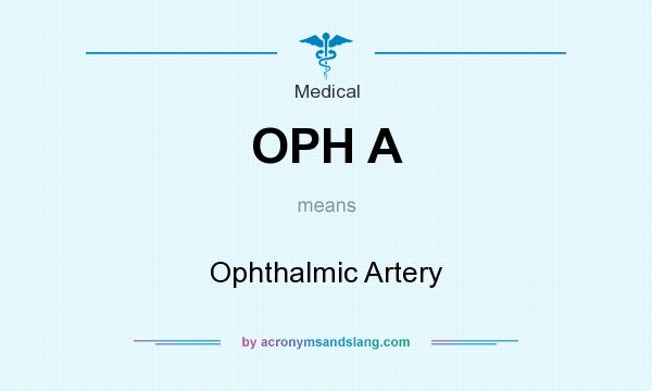 What does OPH A mean? It stands for Ophthalmic Artery