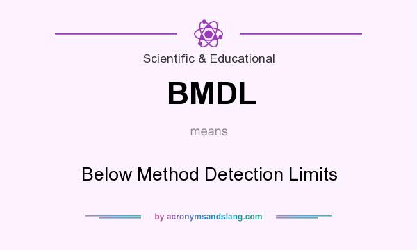 What does BMDL mean? It stands for Below Method Detection Limits
