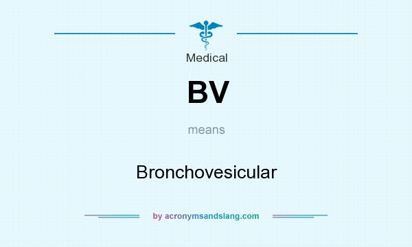 What does BV mean? It stands for Bronchovesicular