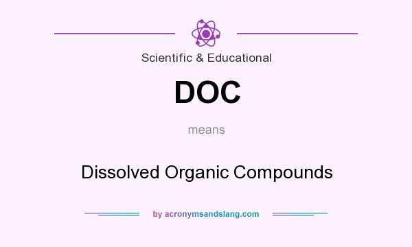 What does DOC mean? It stands for Dissolved Organic Compounds