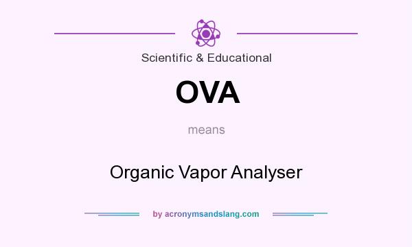 What does OVA mean? It stands for Organic Vapor Analyser