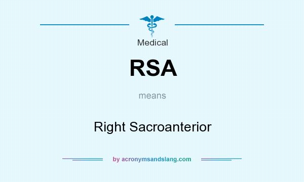 What does RSA mean? It stands for Right Sacroanterior