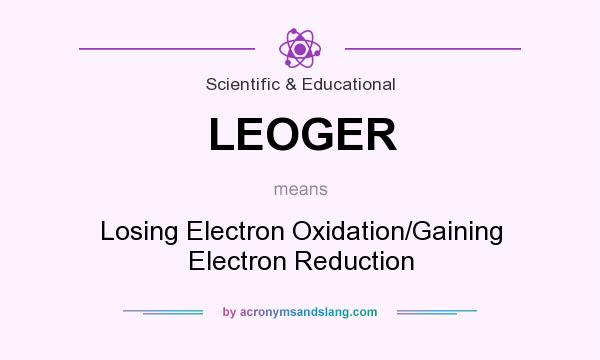 What does LEOGER mean? It stands for Losing Electron Oxidation/Gaining Electron Reduction