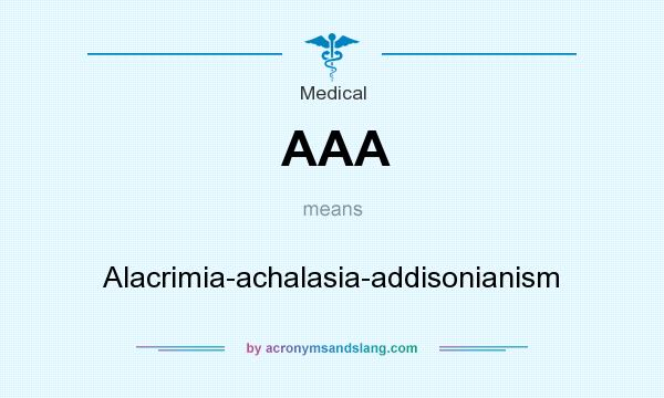What does AAA mean? It stands for Alacrimia-achalasia-addisonianism