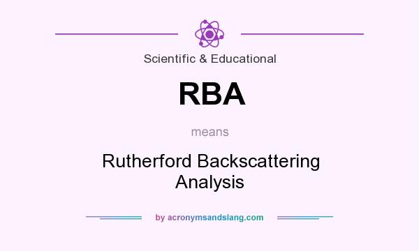 What does RBA mean? It stands for Rutherford Backscattering Analysis