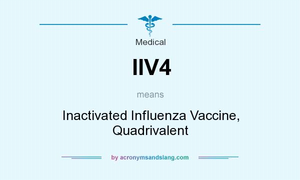 What does IIV4 mean? It stands for Inactivated Influenza Vaccine, Quadrivalent