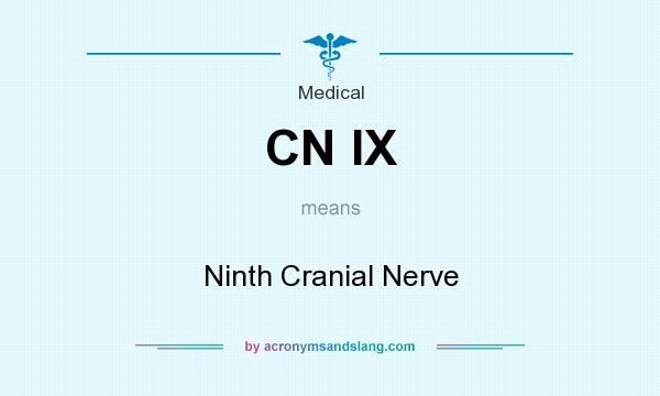 What does CN IX mean? It stands for Ninth Cranial Nerve
