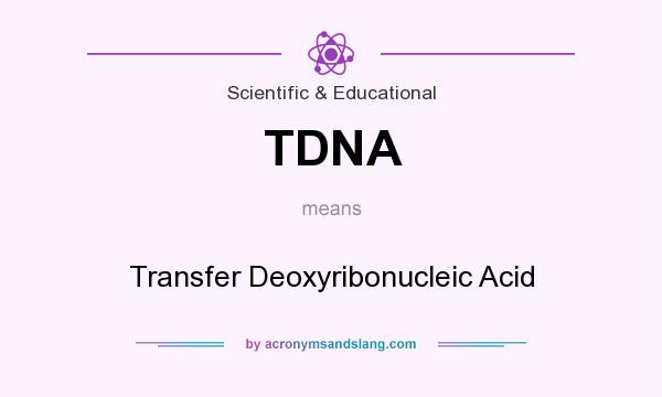 What does TDNA mean? It stands for Transfer Deoxyribonucleic Acid