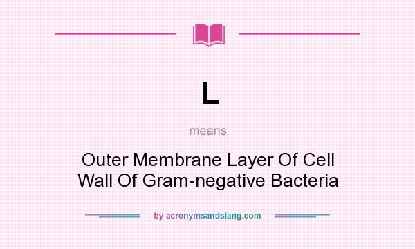 What does L mean? It stands for Outer Membrane Layer Of Cell Wall Of Gram-negative Bacteria