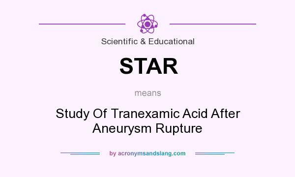 What does STAR mean? It stands for Study Of Tranexamic Acid After Aneurysm Rupture