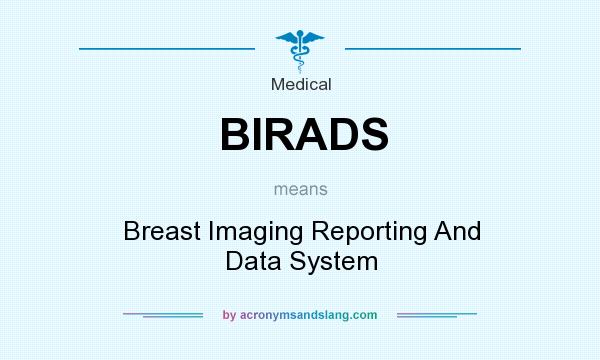 What does BIRADS mean? It stands for Breast Imaging Reporting And Data System