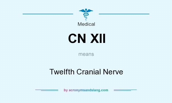 What does CN XII mean? It stands for Twelfth Cranial Nerve
