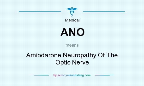 What does ANO mean? It stands for Amiodarone Neuropathy Of The Optic Nerve