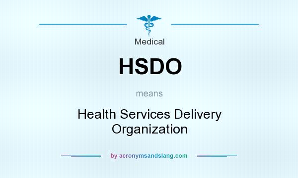 What does HSDO mean? It stands for Health Services Delivery Organization