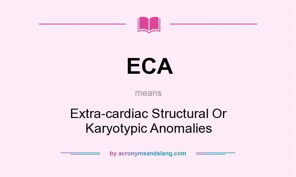 What does ECA mean? It stands for Extra-cardiac Structural Or Karyotypic Anomalies