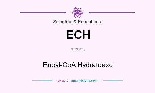 What does ECH mean? It stands for Enoyl-CoA Hydratease