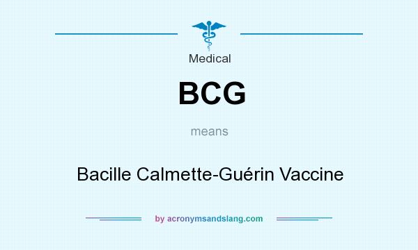 What does BCG mean? It stands for Bacille Calmette-Guérin Vaccine