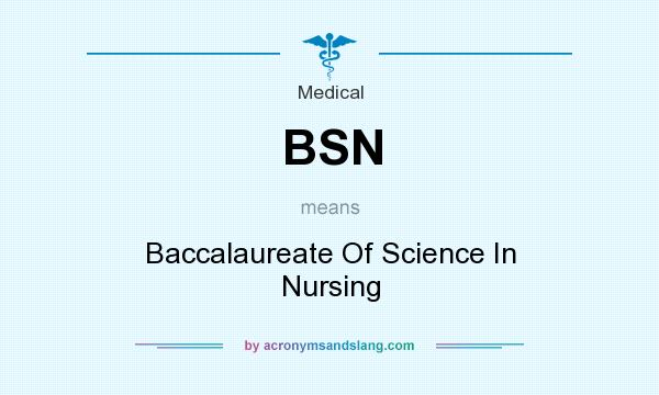 What does BSN mean? It stands for Baccalaureate Of Science In Nursing