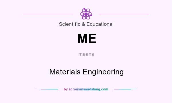 What does ME mean? It stands for Materials Engineering